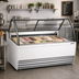Thumbnail image #2 for Omcan White Gelato Display Showcase, 13 Pan Capacity, Curved Front Glass, 69-1/2 Inch Wide
