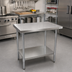Thumbnail image #2 for BK Resources 30-Inch x 24-Inch 16-Gauge 304 Stainless Steel Flat Top Work Table with Undershelf