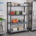 Thumbnail image #2 for Cambro Camshelving Basics Plus 4-Tier Stationary Starter Polymer Shelving Unit, 36 Inch Wide x 18 Inch Deep x 72 Inch High, Vented and Solid, Brushed Graphite