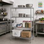 Thumbnail image #2 for Metro Super Erecta N436BR 4-Shelf Starter Wire Shelving Unit, 36" W x 21" D x 63" H, Brite Finish