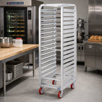 Thumbnail image #2 for Channel Manufacturing Lifetime Tough AXD5703 Aluminum End-Loading Channel Slide Bun Pan Rack with Casters, 18 Full-Size/36 Half-Size
