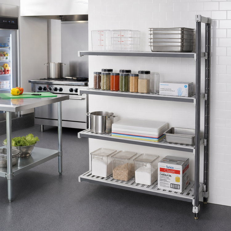 Product image #2 for Camshelving Elements XTRA 21 x 60 x 64 Inch 4-Tier Stationary Add-On Vented Polymer Shelving Unit
