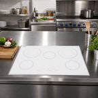 Thumbnail image #2 for Summit Commercial CR5B30T8W 30-Inch Built-In Electric Radiant Cooktop, 5-Burner, White Ceramic Glass, Digital Controls