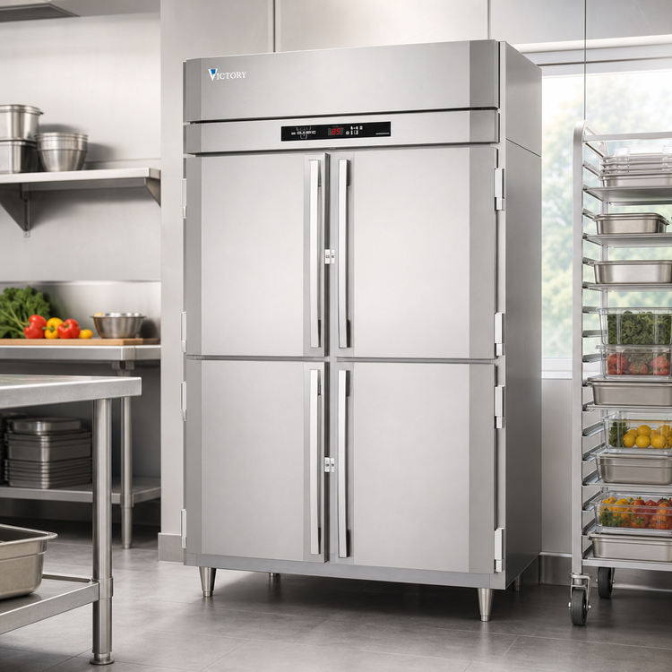 Product image #2 for Victory UltraSpec 2-Section Pass-Thru Heated Holding Cabinet, 46.5 Cu. Ft., Solid Half Doors