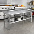 Thumbnail image #2 for Eagle Group T3084GS 84-3/8" W x 30-3/8" D x 25-1/4" H Equipment Stand, 16-Gauge Stainless Steel Top, Open Base with Undershelf