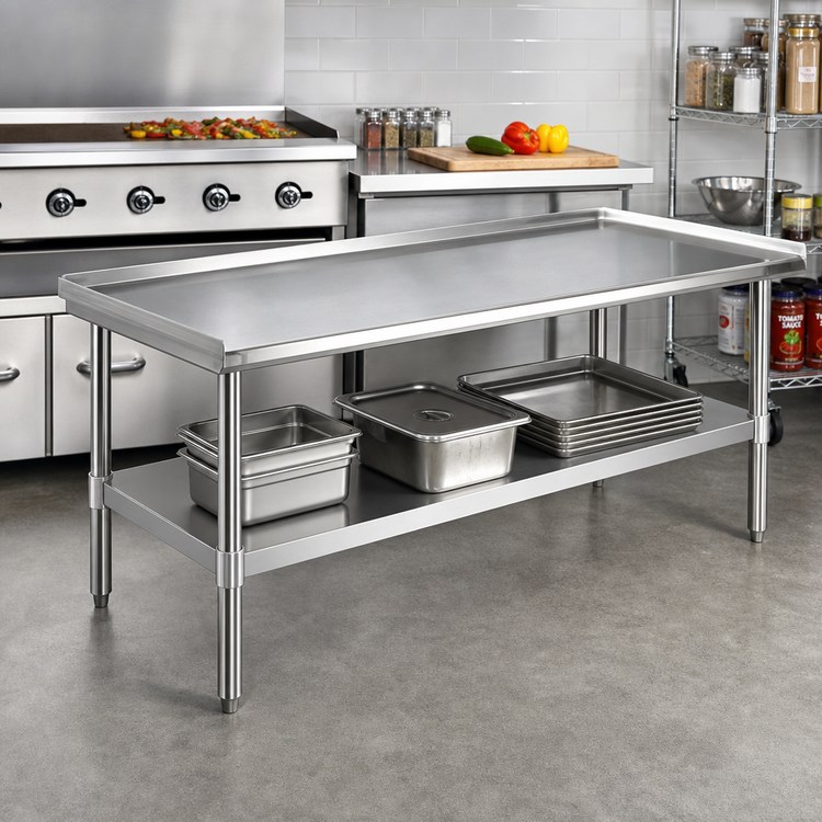 Product image #2 for Eagle Group 84-3/8-Inch W x 30-3/8-Inch D Griddle/Equipment Stand with Stainless Steel Top