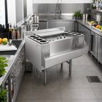 Thumbnail image #2 for John Boos Slim-Line UBJB-2736-CP7-X Casino Jockey Box Ice Bin/Cocktail Unit, 36-Inch, 7-Circuit Cold Plate, Stainless Steel