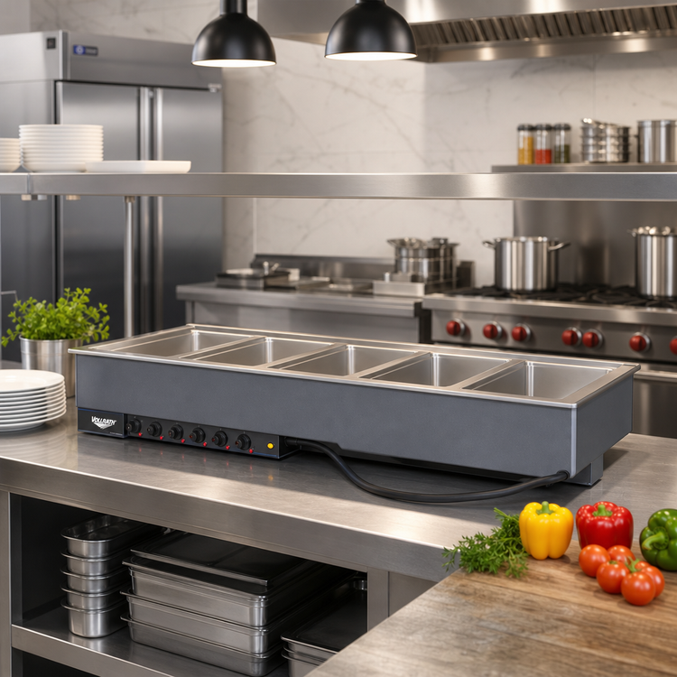 Product image #2 for Vollrath 6-Well Drop-In Electric Hot Food Well with Thermostatic Controls, Full-Size Pan Wells