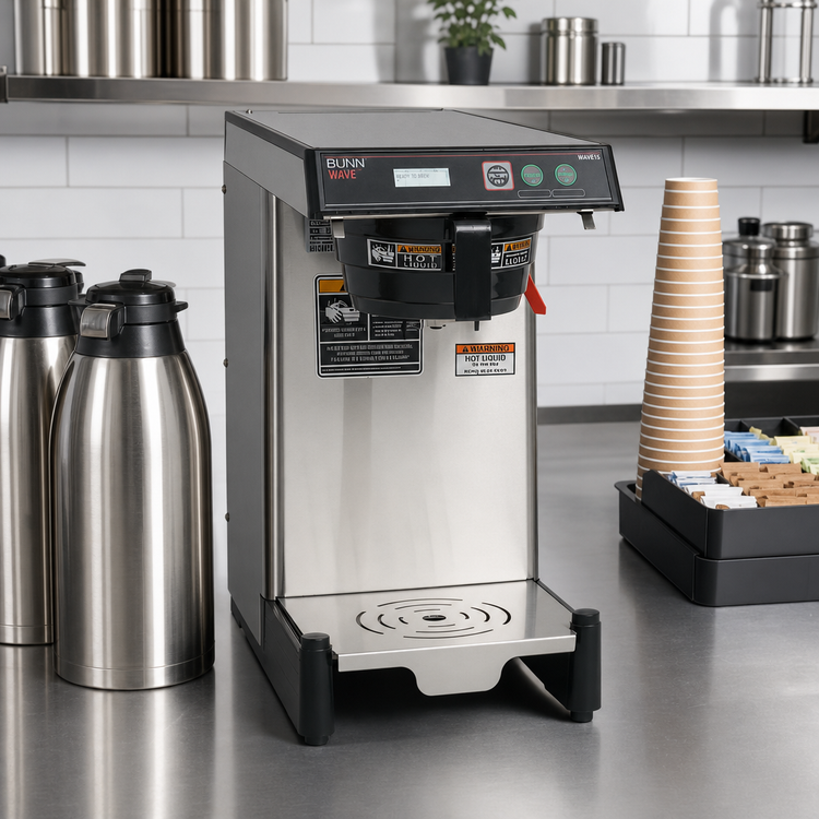 Product image #2 for BUNN SmartWAVE WAVE15-APS Automatic Fill Low Profile Wide Base Coffee Brewer for 1.9L Thermal Carafes and Airpots