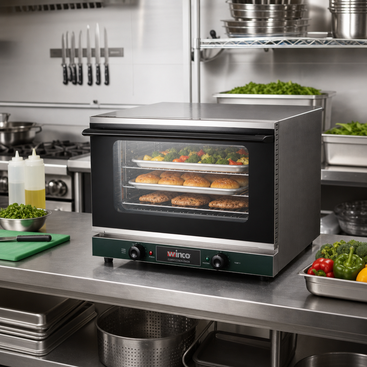 Product image #3 for Winco ECO-500 Electric Countertop Half-Size Convection Oven, 1.5 Cu. Ft., 120V
