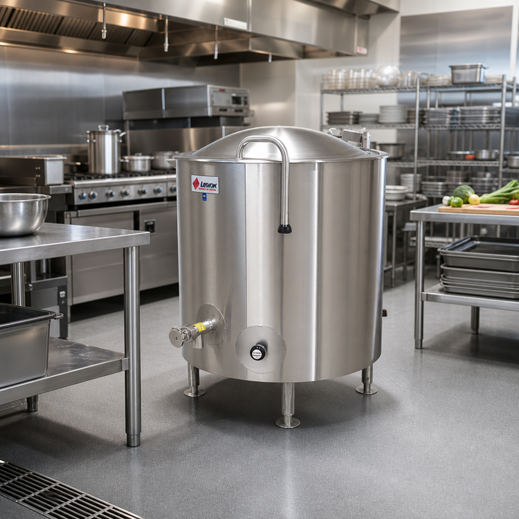 Product image #2 for Legion LTI-30 30-Gallon Stationary Direct Steam Kettle, 2/3 Jacketed