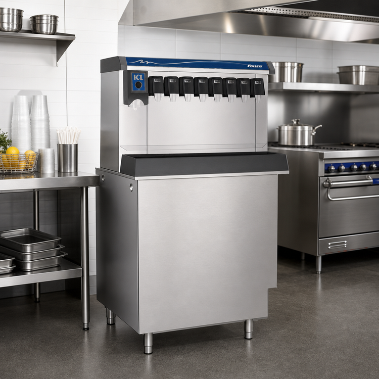 Product image #2 for Follett Vision VU155B8RP Low Profile 8-Valve Push-Button Ice/Beverage Dispenser with Right Side Ice Dispense