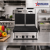 Thumbnail image #2 for Omcan Double Countertop Panini Grill with Grooved Cast Iron Top & Bottom Plates, 10 x 18 Inch, 220V