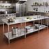 Thumbnail image #2 for Eagle Spec-Master 120-Inch x 36-Inch Stainless Steel Work Table with 1-1/2-Inch Rear Up-Turn and Adjustable Undershelf