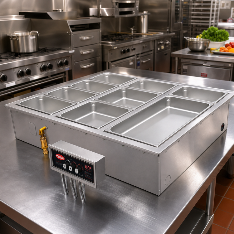 Product image #2 for Hatco HWBI43-3DA Drop-In Modular/Ganged 3-Pan 4/3-Size Heated Well with Drain and Auto-Fill