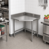 Thumbnail image #2 for Advance Tabco Special Value Series 30 x 30 Corner Open Base Stainless Steel Work Table with 5-Inch Backsplash