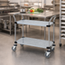 Thumbnail image #2 for Quantum 48-Inch x 24-Inch 2-Shelf Galvanized Solid Utility Bus Cart