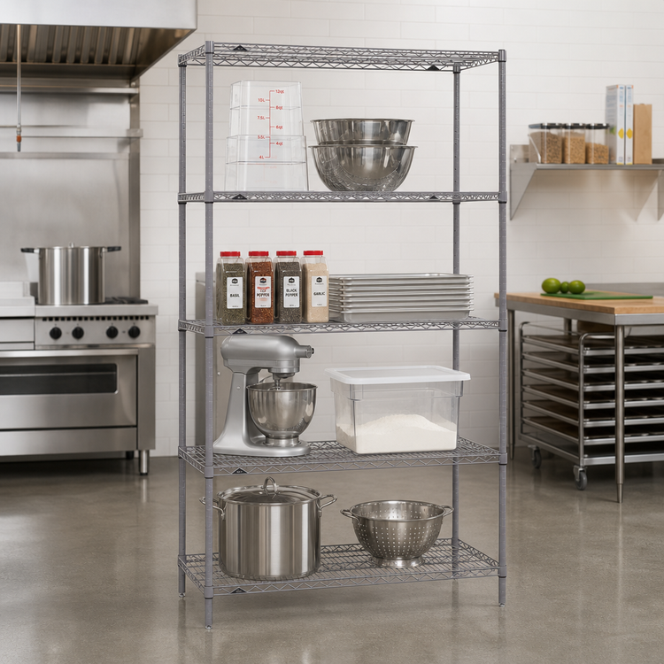 Product image #2 for Super Erecta 36"W x 24"D x 74"H 4-Shelf Wire Shelving Starter Unit