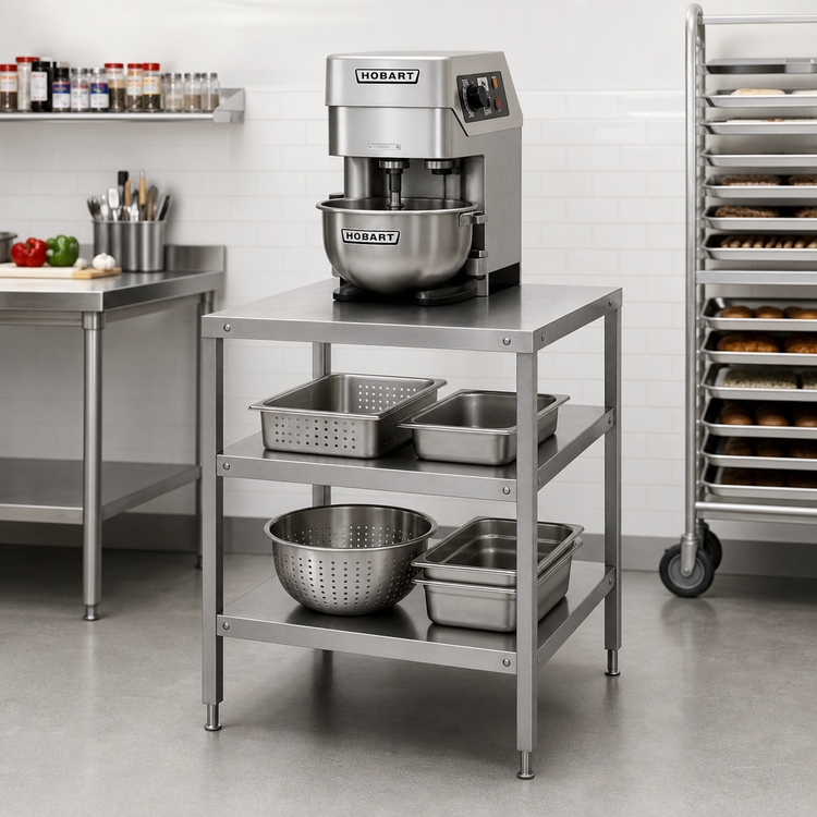 Product image #2 for Hobart 27-Inch W x 32-Inch D Equipment Stand with 2 Undershelves