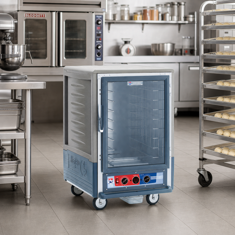 Product image #2 for Metro C5 3 Series Half-Height Mobile Moisture Heated Holding & Proofing Cabinet with Gray Insulation Armour, Clear Polycarbonate Door