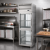 Thumbnail image #2 for Beverage-Air P Series One-Section Pass-Thru Pizza Holding Cabinet with 4 Half-Height Glass Doors, 21.5 Cu. Ft.