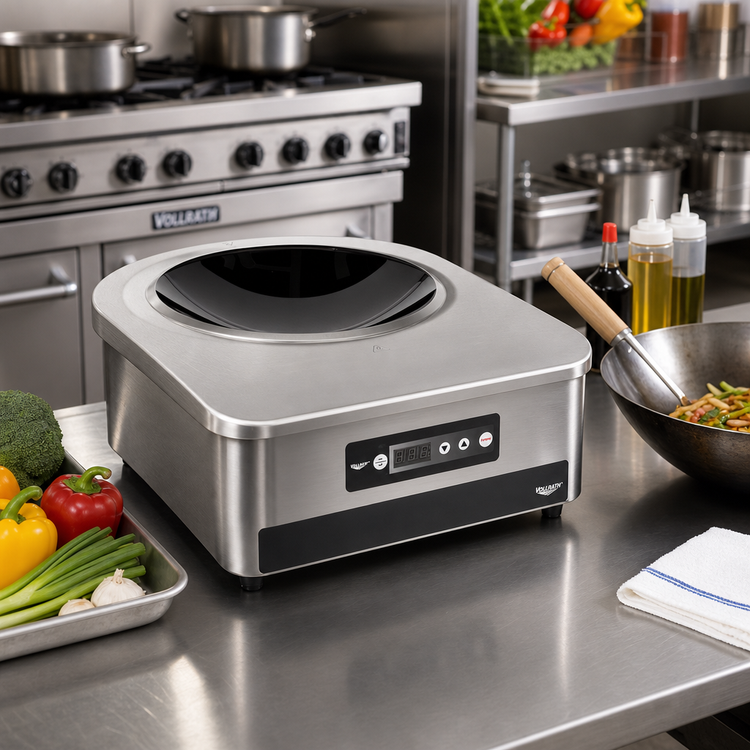 Product image #2 for Vollrath Countertop Induction Wok Range, Stainless Steel, 208-240V, 3.0-3.5 kW