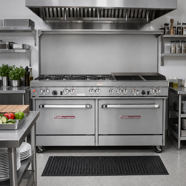 Product image #2 for Southbend Ultimate 60-Inch Gas Restaurant Range with 6 Burners, 24-Inch Charbroiler and 2 Convection Ovens
