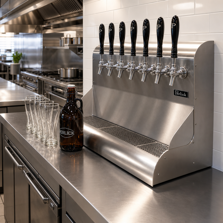 Product image #2 for Perlick 3076-7 Modular 7-Faucet Wall-Mount Air-Cooled Draft Beer Dispensing Tower