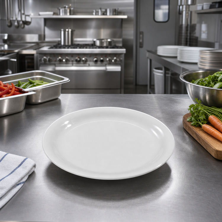 Product image #3 for Sierrus™ 9-Inch Bone Melamine Narrow Rim Dinner Plate
