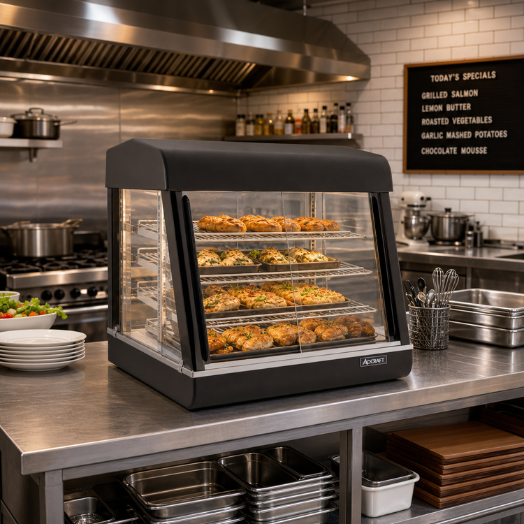 Product image #2 for 26-Inch Countertop Electric Heated Food Display Case with 3 Adjustable Shelves