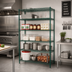 Thumbnail image #2 for Redipak 5-Tier Stationary Wire Shelving Unit, 60W x 24D x 63H, Green Epoxy Finish