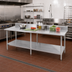 Thumbnail image #2 for Sapphire Manufacturing 120-Inch x 30-Inch Stainless Steel Work Table with 5-Inch Backsplash and Adjustable Undershelf