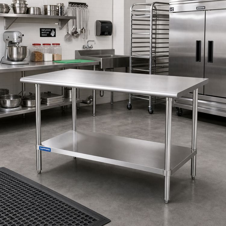 Product image #2 for Sapphire Manufacturing SMT-2460G 60-Inch x 24-Inch Stainless Steel Work Table with Adjustable Undershelf