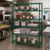Thumbnail image #2 for Quantum 72 Inch Wide x 18 Inch Deep x 74 Inch High Wire Shelving Starter Kit, 5 Shelves, Green Epoxy Antimicrobial Finish