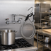 Thumbnail image #2 for BK Resources OptiFlow 8 Inch O.C. Wall Mount Pot Filler with 72 Inch Stainless Steel Braided Hose