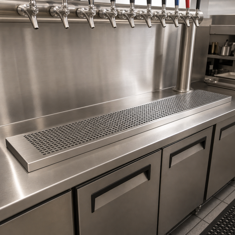 Product image #2 for Micro Matic 45 Inch Surface Mount Stainless Steel Drip Tray Trough with Perforated Screen