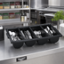 Thumbnail image #2 for Vollrath Black Plastic 4-Compartment Cutlery Dispenser/Box
