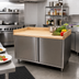 Thumbnail image #2 for BK Resources CMBT-3648HL 48-Inch x 36-Inch Wood Top Chef Table with Locking Cabinet Base