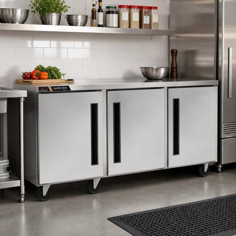 Product image #2 for Centerline CLUC-72F-SD-RRR 72-Inch Three-Section Compact Undercounter Freezer with Right-Hinged Solid Doors