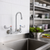 Thumbnail image #2 for T&S Brass Wall Mount Pantry Faucet with 8-Inch Centers and Gooseneck Spout