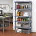 Thumbnail image #2 for Quantum Millenia 24-Inch Wide x 24-Inch Deep x 74-Inch High Gray Polymer Stationary Starter Shelving Unit with 5 Solid Shelves