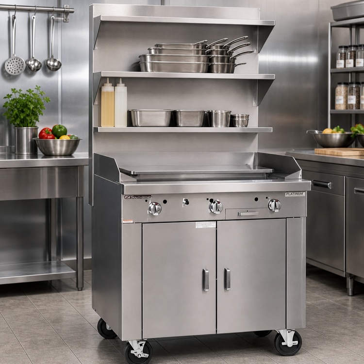 Product image #2 for Southbend Platinum Heavy Duty 16-Inch Gas Griddle with 9-3/4-Inch Plancha and Cabinet Base
