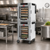 Thumbnail image #2 for Metro HotBlox Mobile Wide 16-Pan Dual-Cavity Pass-Thru Insulated Holding Cabinet with Digital Touchscreen, Clear Front and Solid Rear Doors