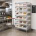 Thumbnail image #2 for Quantum Chrome Plated Stationary Bin Wire Shelving System with 8 Shelves and 21 Bins, 36 x 24 x 74 Inches