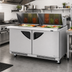 Thumbnail image #2 for Turbo Air Super Deluxe 60-1/4-Inch Front Breathing 2-Section Sandwich/Salad Mega Top Prep Table, 24-Pan, Stainless Steel