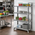 Thumbnail image #2 for Cambro Camshelving Elements XTRA 4-Shelf Stationary Add-On Polymer Shelving Unit, 24 x 21 x 84 Inches, Speckled Gray