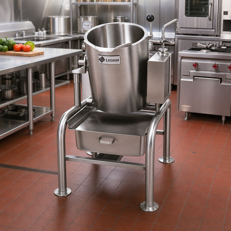 Product image #2 for Legion TEH-5F 5 Gallon Electric Tilting Full Steam Jacket Kettle