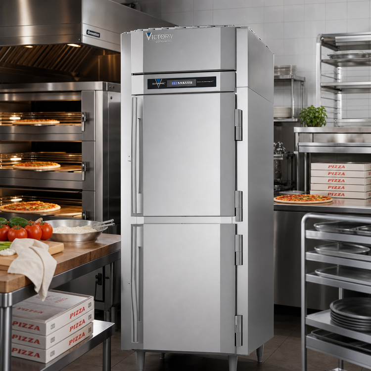 Product image #2 for Victory UltraSpec Pass-Thru Heated Pizza Holding Cabinet, 1 Section, 26.2 Cu. Ft., Standard Depth