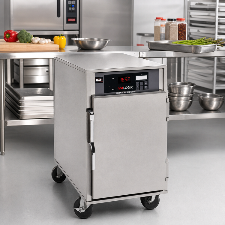 Product image #2 for hotLOGIX HL8 Series Insulated Stainless Steel Undercounter Heated Holding Cabinet, 1 Compartment, 5 - 12 Inch x 20 Inch Pan Capacity