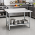 Thumbnail image #2 for Eagle Group BlendPort Deluxe Series Stainless Steel Work Table with Rear Upturn and Adjustable Undershelf, 72